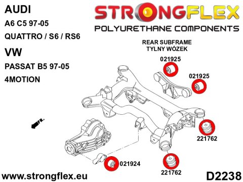 Tuleja tylnego dyferencjału - tylna SPORT - Audi A6 / S6 / RS6