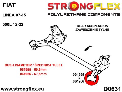 Tuleja tylnej belki 69,5mm - Alfa Romeo Mito (08-18) type 955