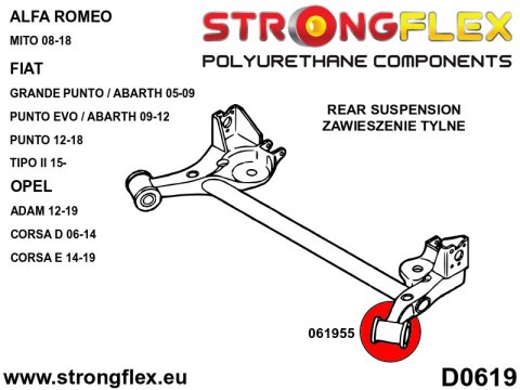Tuleja tylnej belki 69,5mm SPORT - Alfa Romeo Mito (08-18) type 955