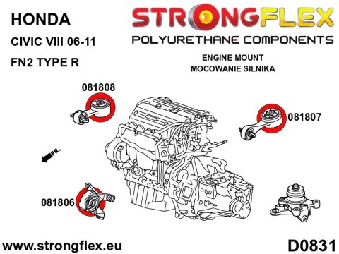 Wkładka poduszki silnika - przednia SPORT - Honda Civic