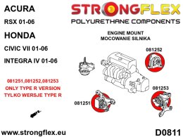Wkładki poduszki skrzyni biegów - Acura RSX (01-06) DC5