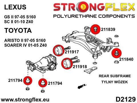 Zestaw tulei tylnego wózka - Toyota Altezza