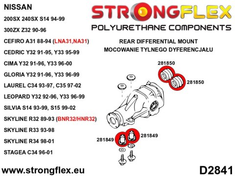 Tuleja tylnego dyferencjału - przednia - Nissan 300ZX