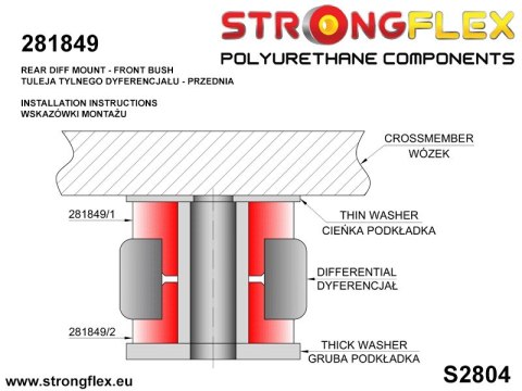 Tuleja tylnego dyferencjału - przednia - Nissan 300ZX