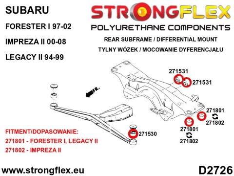 Tuleja tylnego wózka SPORT - Subaru Forester