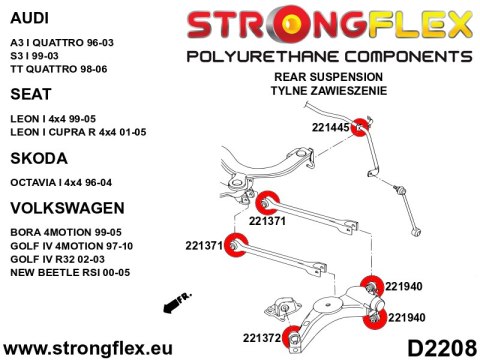 Tuleja tylnej zwrotnicy SPORT - Audi A3 / S3 / RS3
