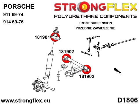 Tuleja wahacza przedniego - Porsche 911