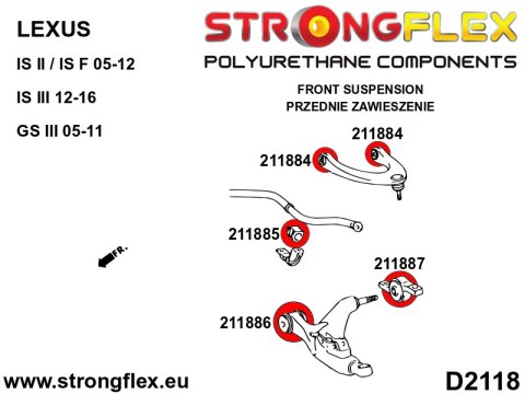 Tuleja wahacza przedniego - przednia SPORT - Lexus GS / GS F