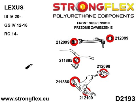 Tuleja wahacza przedniego - przednia SPORT - Lexus GS / GS F