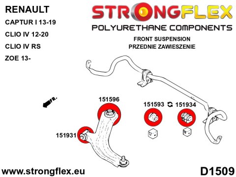 Tuleja wahacza przedniego - przednia SPORT - Renault Scenic