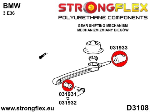 Tuleja wspornika drążka zmiany biegów - przednia (okrągła) SPORT - BMW Seria 1