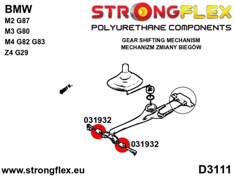 Tuleja wspornika drążka zmiany biegów - przednia (owalna) 19mm SPORT - BMW Seria 1