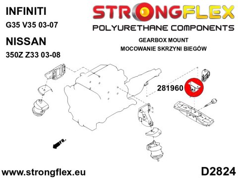 Wkładka poduszki skrzyni SPORT - Nissan 350Z (02-08) Z33