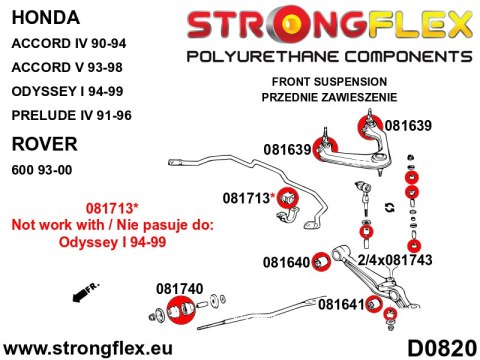Tuleja przedniego drążka - Honda Accord
