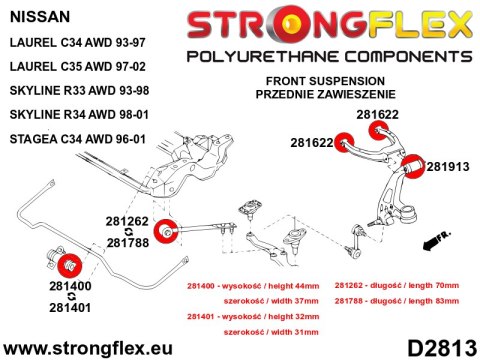 Tuleja przedniego drążka reakcyjnego GT-R - Nissan Skyline