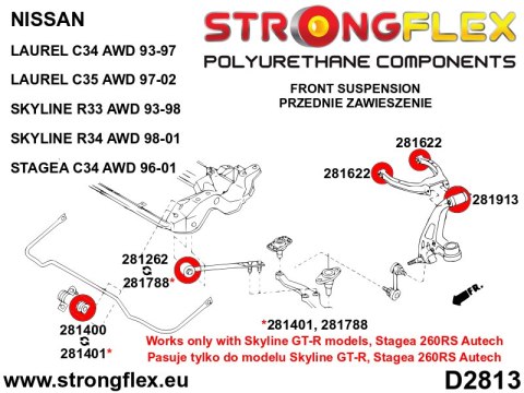 Tuleja przedniego drążka reakcyjnego GT-R SPORT - Nissan Skyline