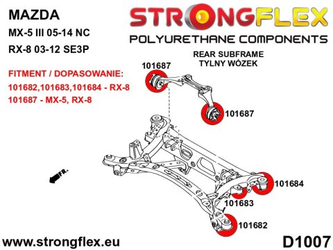 Tuleja tylnego dyferencjału SPORT - Mazda MX-5 / Miata / Roadster