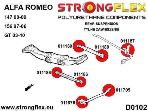 Tuleja tylnej zwrotnicy SPORT - Alfa Romeo 147 (00-10) type 937