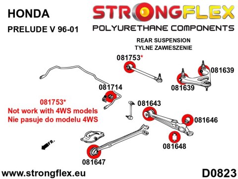Tuleja wahacza tylnego wleczonego przednia - Honda Prelude