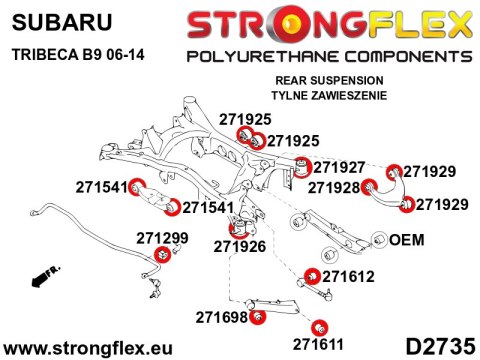 Tuleja wahacza tylnego wzdłużnego - przednia - Subaru Tribeca B9 (06-14) WX