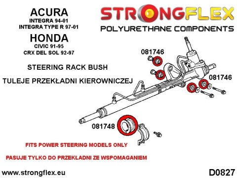 Zestaw tulei przekładni kierowniczej SPORT - Acura Integra