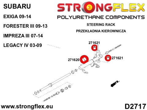 Zestaw tulei przekładni kierowniczej - Subaru Forester