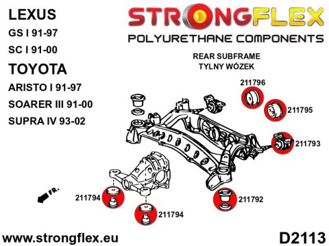 Zestaw tulei tylnego wózka - Toyota Soarer