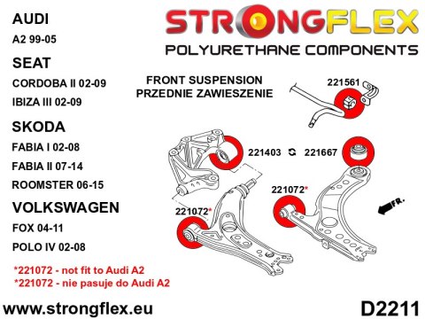 Tuleja stabilizatora przedniego - Audi A1 / S1