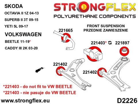 Tuleja stabilizatora przedniego - Audi A3 / S3 / RS3