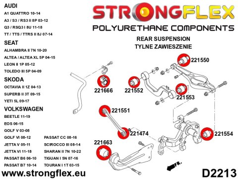 Tuleja tylnego drążka - zewnętrzna SPORT - Audi A3 / S3 / RS3