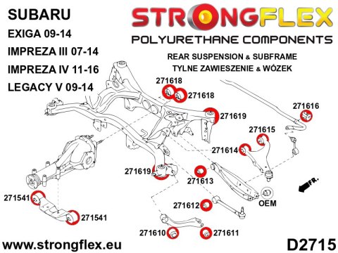 Tuleja tylnego dyferencjału - przednia SPORT - Subaru Tribeca B9 (06-14) WX