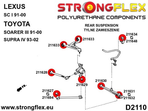 Tuleja wahacza tylnego wzdłużnego - przednia 46mm - Toyota Soarer