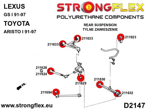 Tuleja wahacza tylnego wzdłużnego - przednia 46mm - Toyota Soarer