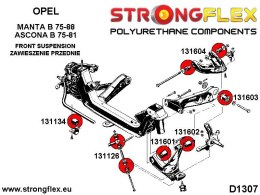 Zestaw poliuretanowy zawieszenia przedniego i tylnego SPORT - Opel / Vauxhall Ascona