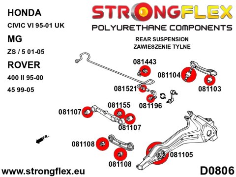 Tuleja łącznika stabilizatora tylnego - Acura Integra