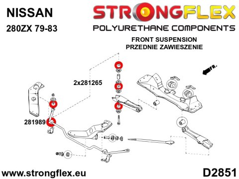 Tuleja przekładka łącznika stabilizatora przedniego - Nissan S-chassis (180SX / 200SX / 240SX / Silvia)