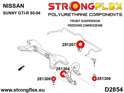 Tuleja przekładka łącznika stabilizatora przedniego i tylnego - Nissan 100NX (90-96) B13
