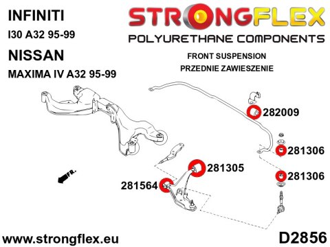 Tuleja przekładka łącznika stabilizatora przedniego i tylnego - Nissan 100NX (90-96) B13