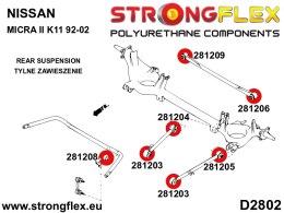 Tuleja wahacza tylnego górnego - tylna SPORT - Nissan Micra