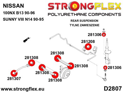 Tuleja wahaczy tylnych poprzecznych SPORT - Nissan 100NX (90-96) B13