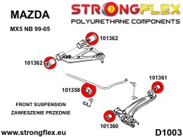 Zestaw poliuretanowy zawieszenia przedniego SPORT - Mazda MX-5 / Miata / Roadster