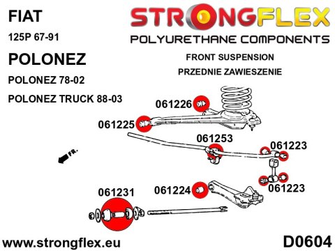 Tuleja łącznika stabilizatora przedniego - Fiat 125P 1300/1500 (67-91)