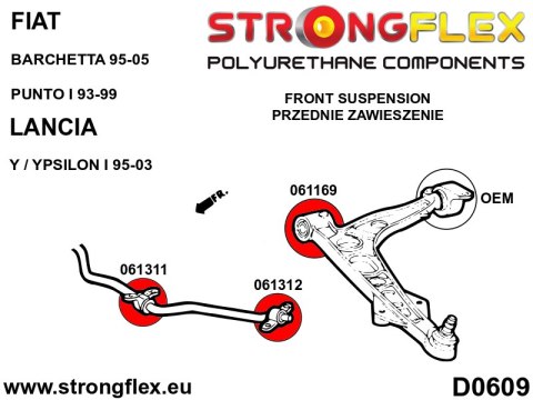 Tuleja łącznika stabilizatora przedniego - Fiat Barchetta (95-05)