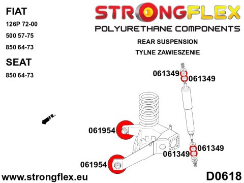 Tuleja przekładka amortyzatora przód i tył SPORT - Fiat 126P (72-00)