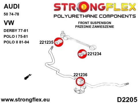 Tuleja stabilizatora przedniego - Audi 50 (74-78)