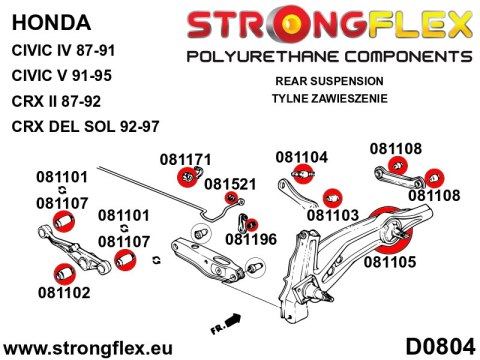 Tuleja tylnego drążka tylnego zawieszenia SPORT - Acura Integra