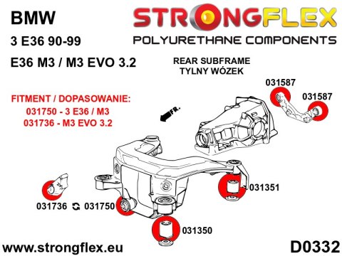 Tuleja tylnego wózka - przednia SPORT - BMW Seria 3