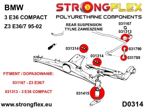 Tuleja wahacza tylnego SPORT - BMW Seria 3