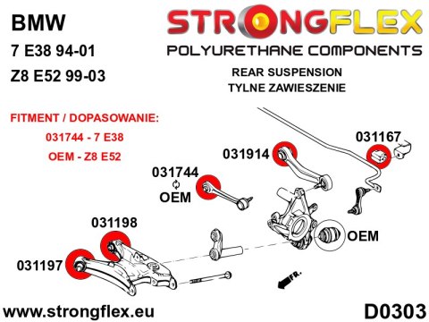Tuleja wahacza tylnego dolnego - przednia SPORT - BMW Seria 5