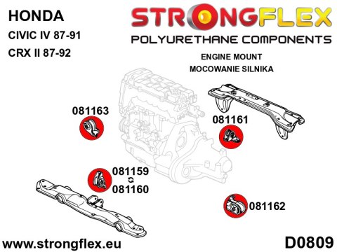 Wkładka poduszki silnika strona prawa - Honda Civic